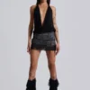 Odile Faux Leather & Suede Mini Skirt