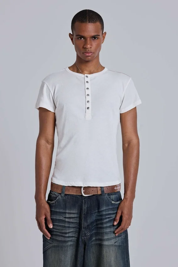Off White Haze Henley T-Shirt