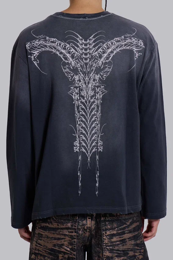 Opaque Navy LS Top
