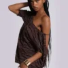Ophidian Devore Backless Mini Dress in Zebra