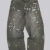 Painted Khaki Ripstop Carpenter Jeans