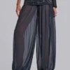 Pelagia Foldover Studded Balloon Trousers