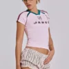 Pink No.13 Football Baby Tee