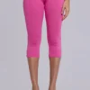 Quinn Studded Jersey Capri in Pink
