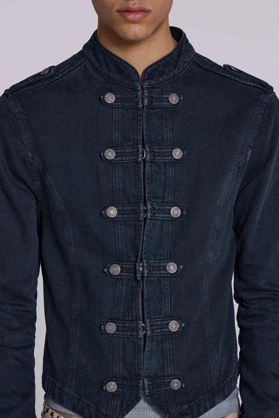 Rebel Military Jacket in Washed Black