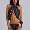 Rebel Military PU Leather Mini Shorts