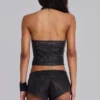 Rebel Military PU Leather Mini Shorts
