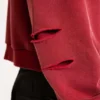 Red Sun Faded Waffle Lined Zip Hoodie