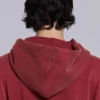 Red Sun Faded Waffle Lined Zip Hoodie
