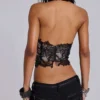 Roswen Lace Corset Top in Black
