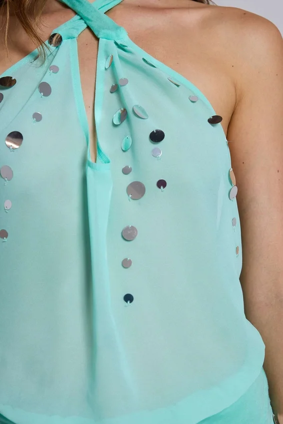 Serilda Sequin Chiffon Midi Dress