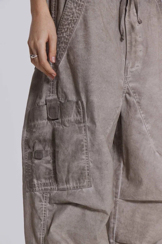 Stone Oil Wash Parachute Pants