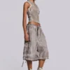 Stone Oil Wash Parachute Shorts