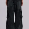 Sun Faded Black Trooper Cargo Pants