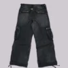 Sun Faded Black Trooper Cargo Pants