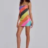 Toryn Backless Stripe Sequin Mini Dress