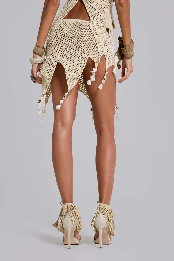Ursule Crochet Mini Skirt with Real Shells