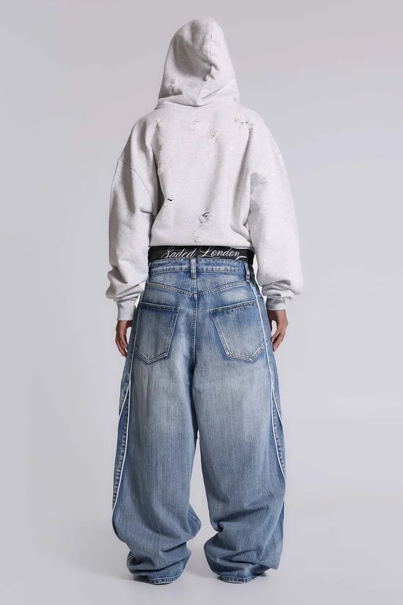 Pullover Bitten Hoodie in Grey Marl
