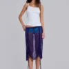 Velare Ruched Mesh Midi Skirt