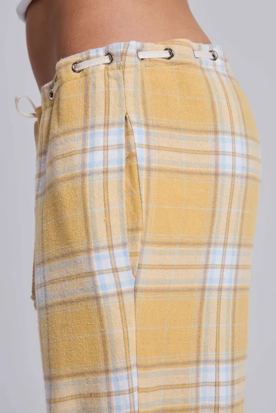 Vellora Low Rise Check Trousers