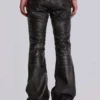 Washed Black PU Drift Bootcut Jeans