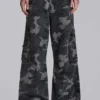 Washed Black Trooper Camo Cargo Pant