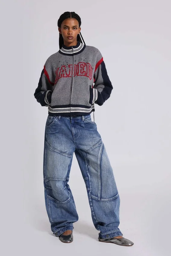 Zae Panelled Low Rise Baggy Jeans