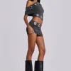 Zarco Asymmetric Mini Dress With Eyelets