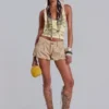Zelya Beaded Crochet Halter Top
